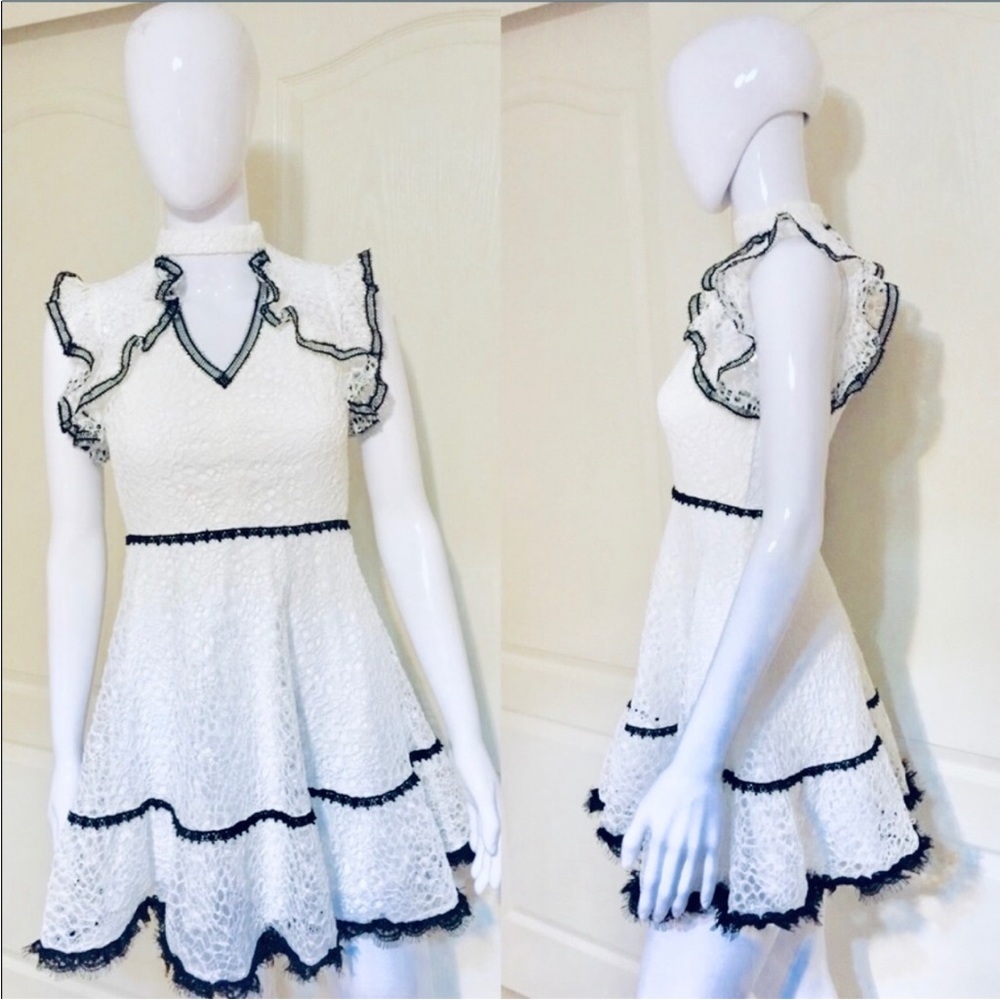Alexis lily lace choker dress white black small - Picture 6 of 8